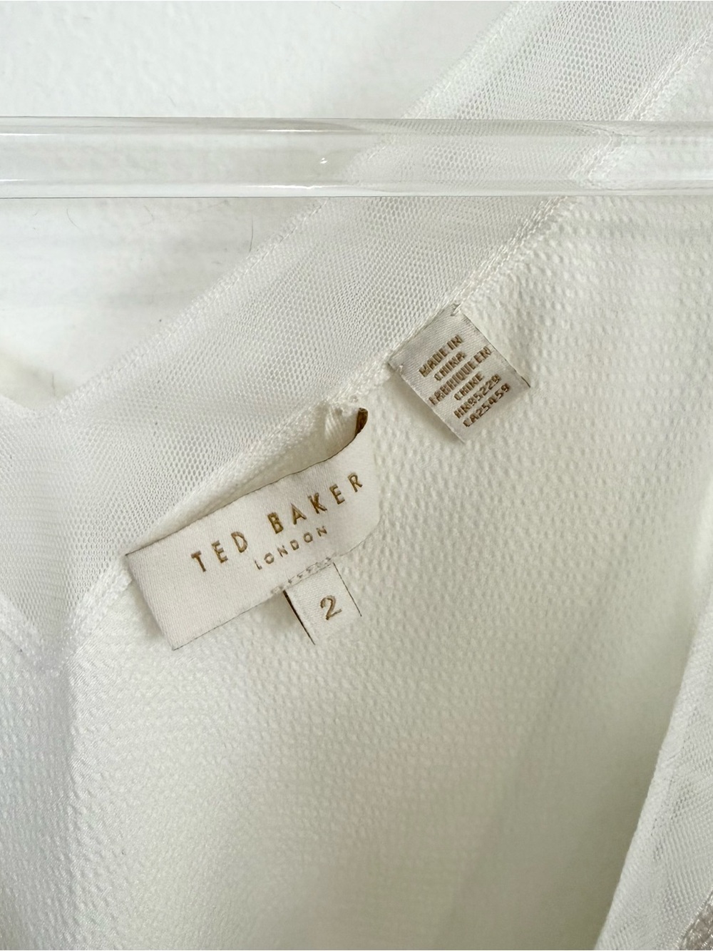 Ted Baker London Elten Mesh Trim Sleeveless Cami Top Ivory Size 2 - Picture 4 of 6